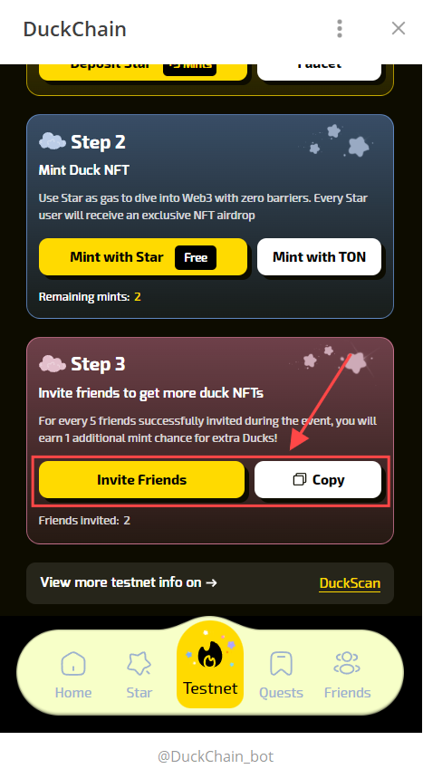 DuckChain Star Season 测试网指南