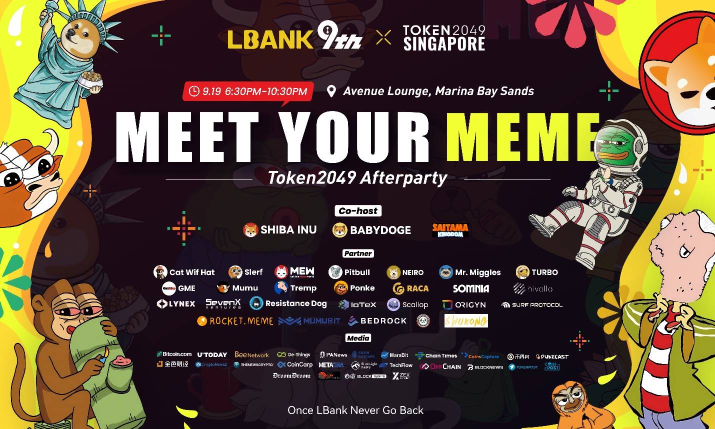 "Meet Your Meme" TOKEN2049 派对汇聚加密巨头与 Memecoin 爱好者，共襄盛举