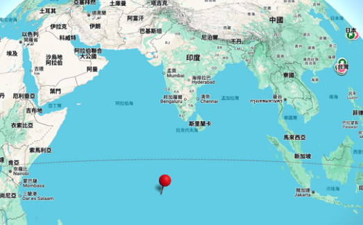 「英屬印度洋領地」的相對位置