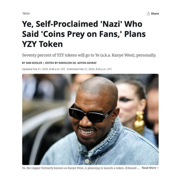 这一次，侃爷带着他的 $YZY 站在了加密风口浪尖