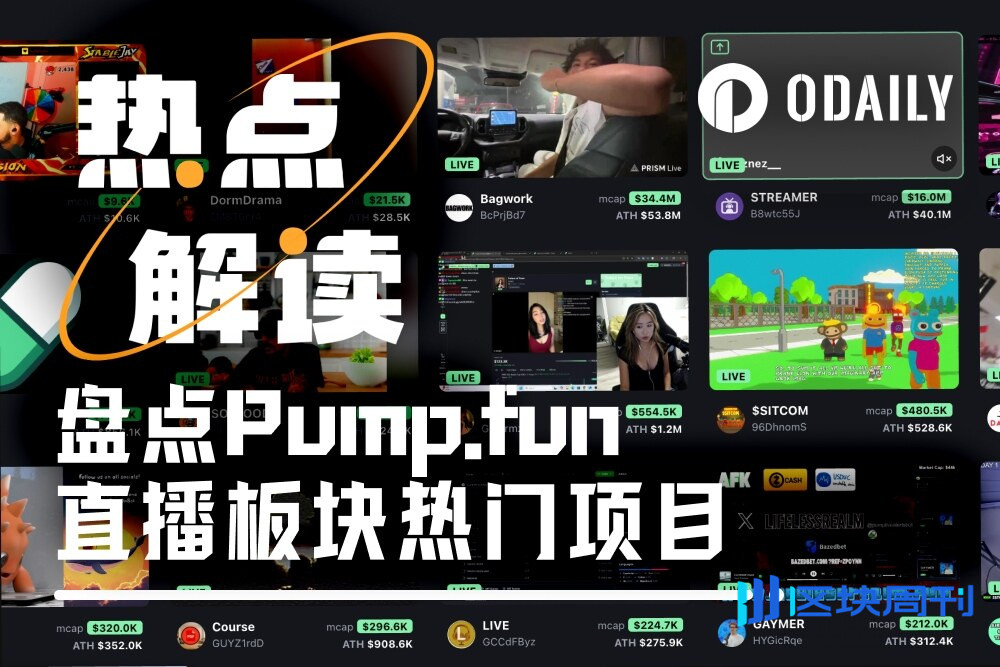 一文盘点Pump.fun直播板块最新热门项目