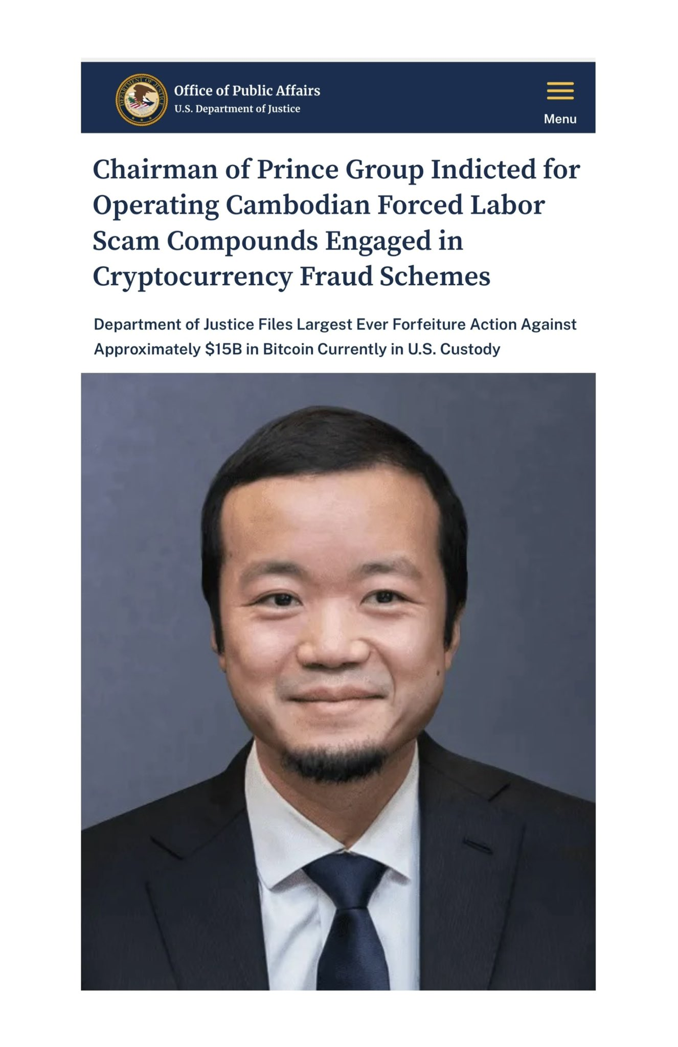 人跑了但钱留下了！美国精准收割柬埔寨太子集团，150亿比特币充入国库！​ -区块周刊BlockWeeks