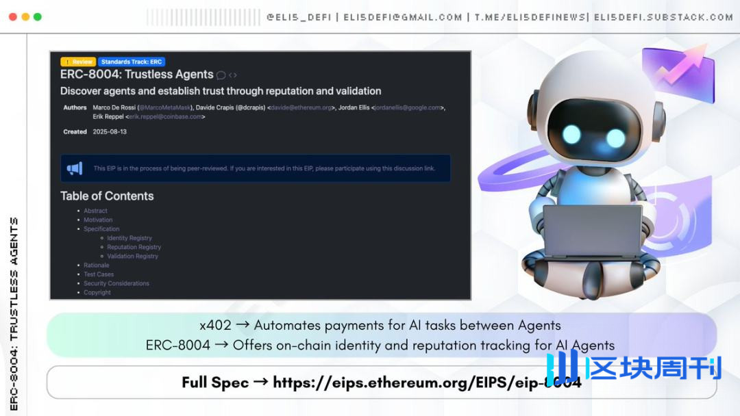 x402 最佳搭档，ERC-8004 如何解决 AI 代理信任难题？