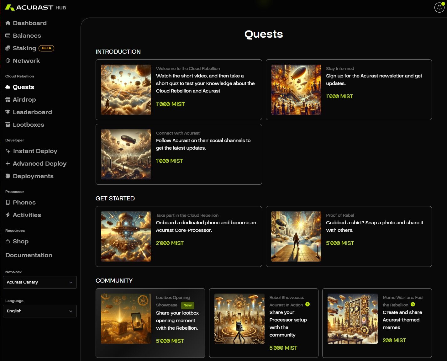 热门交互合集 | Self积分任务；Acurast手机挖矿（11月14日）