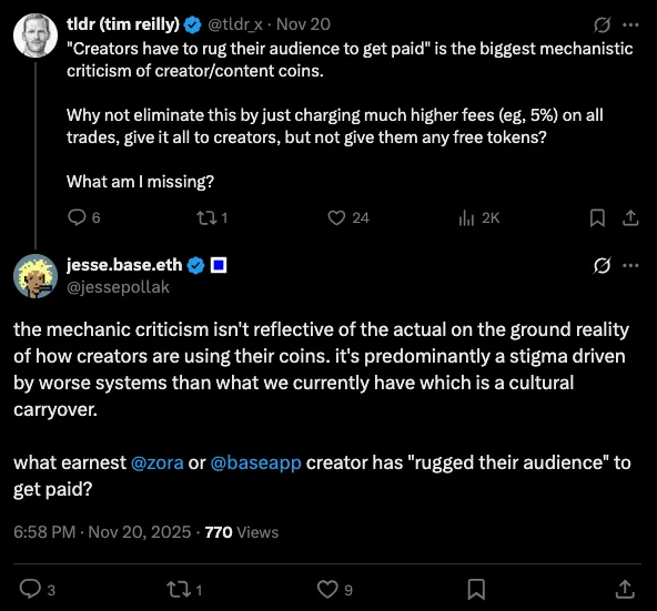 你可能误解了$JESSE，这是给 Base 链带收入的一种尝试