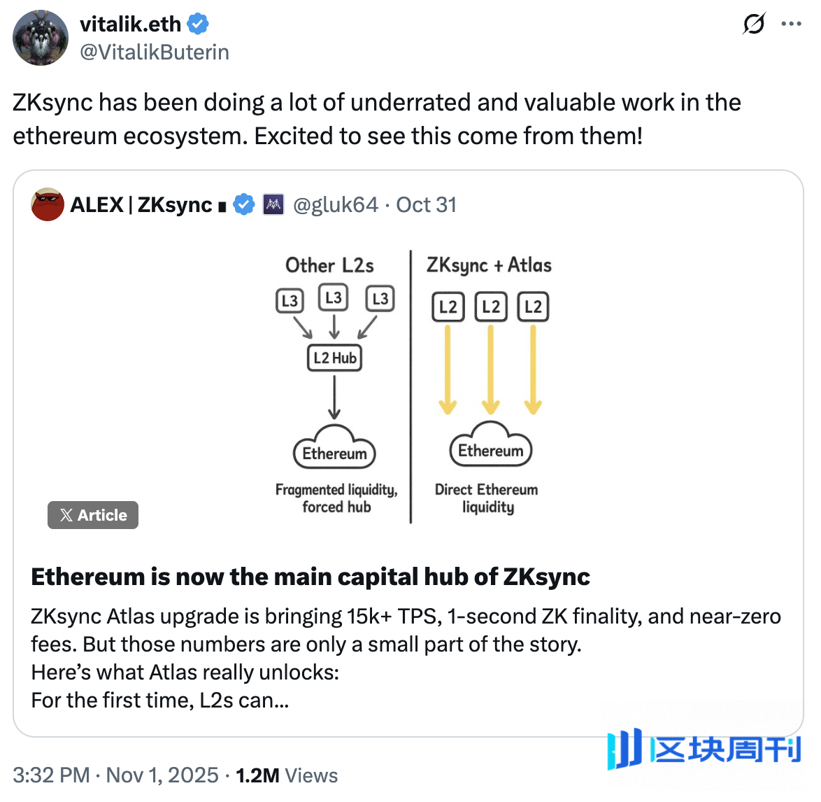 Vitalik 盛赞的 ZKsync，可能真的被低估了