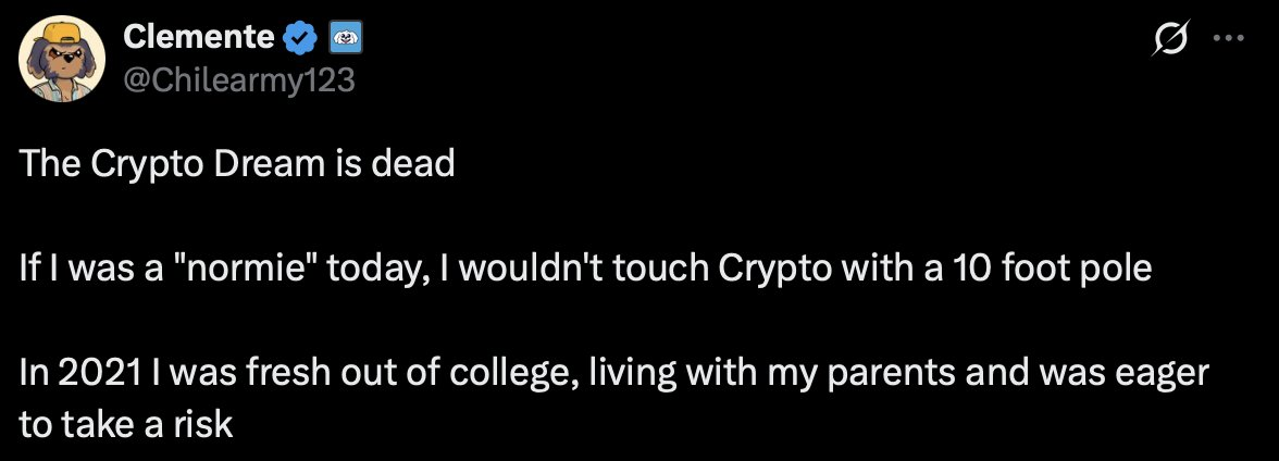 看加密推特，已经没有赚钱效应了