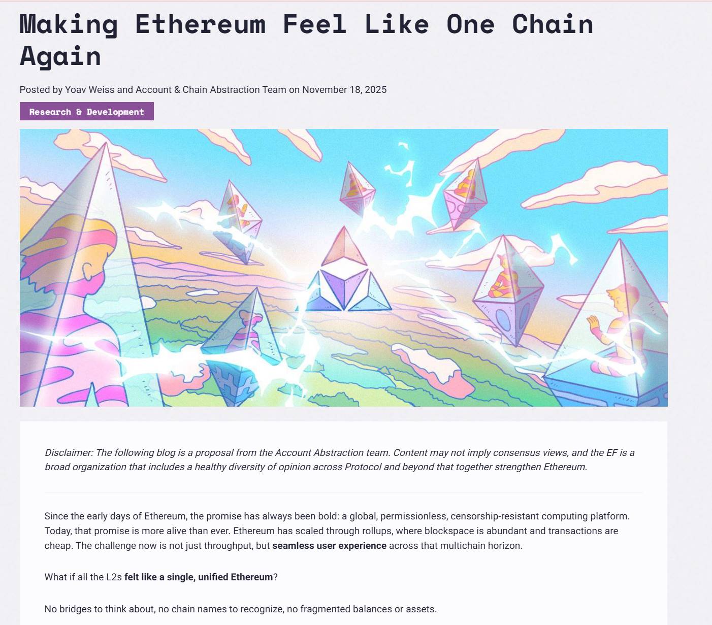 以太坊孤岛终结：EIL 如何将破碎的 L2 重构为一台「超级计算机」？