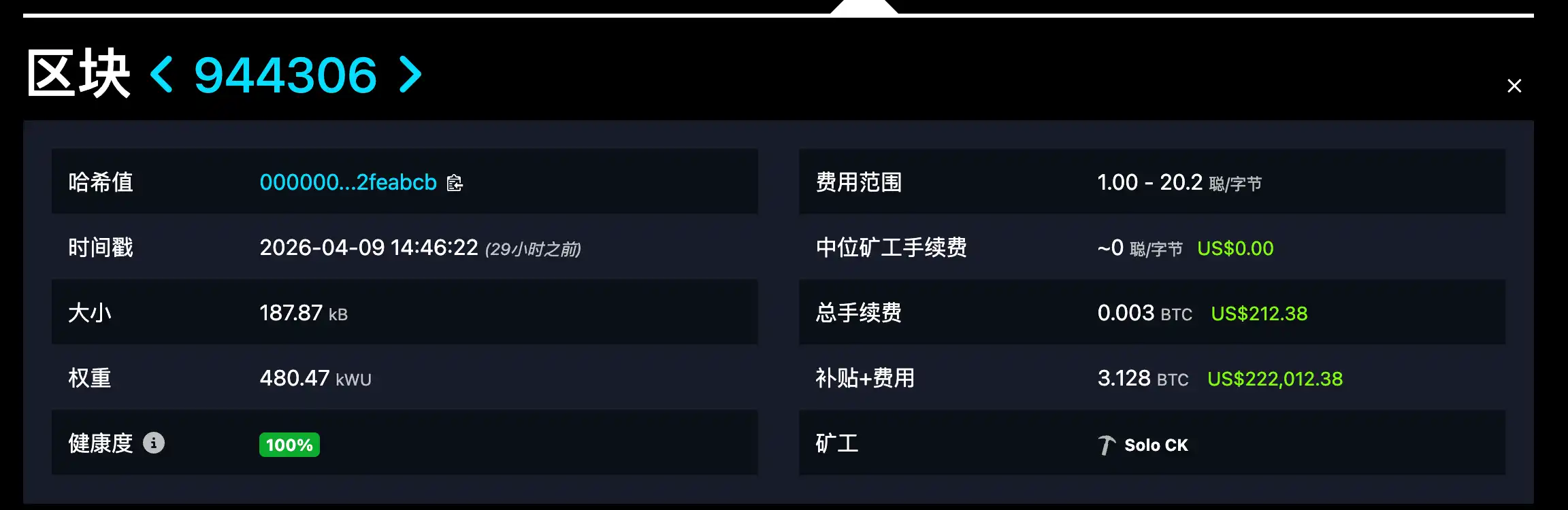 300 年一遇？独立老矿机「一发入魂」，独揽 22 万美元比特币区块奖励